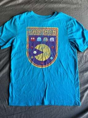 Pac-Man Boys Graphic Badge Short Sleeve T-Shirt Blue